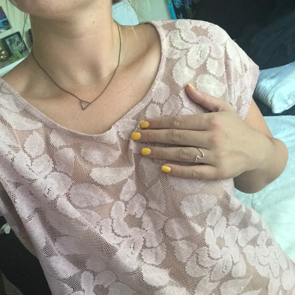 Light pink see through patterned shirt